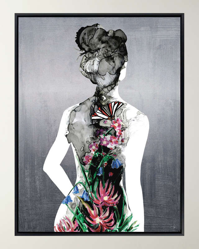 "Silhouette in Bloom I" Framed Giclee